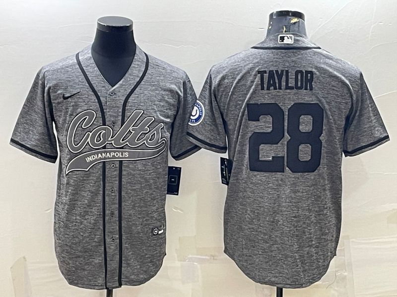 Men Indianapolis Colts #28 Taylor Grey hemp ash 2022 Nike Co branded NFL Jersey->indianapolis colts->NFL Jersey